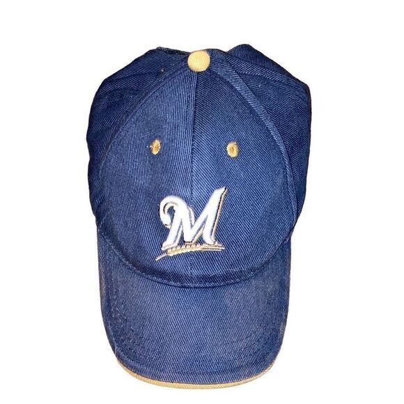 Vintage 100% Cotton Kids Unisex Milwaukee Brewers MLB Baseball Hat Adjustable - Picture 1 of 4